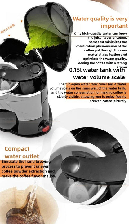 300W Small Household Palm Coffee Machine Office Freshly Ground Coffee Tea Maker Drip Type 220V-240V